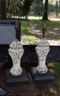 Antique Cast Iron Bath Tub Claw Feet  Re Purposed As Lamps • $365