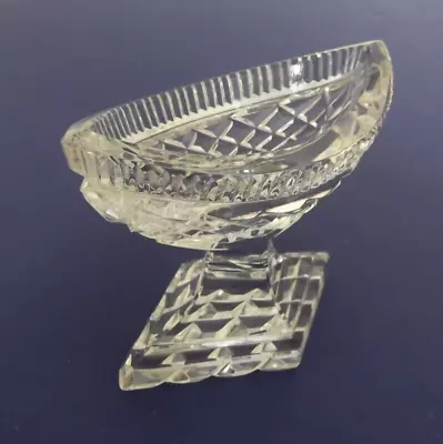 ABP Brilliant Cut Glass Footed Master Open Salt Cellar - 2 Available • $15.99