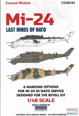 CARCD48104 1:48 Caracal Models Decals - Mi-24 Hind 'Last Hinds Of NATO' • $15.99