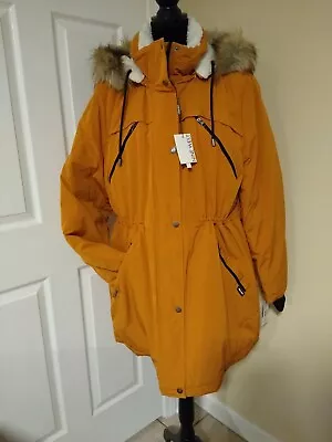 Nine West Hooded Parka Coat    Size XXL    Marigold     New $200   (DSLRT05K) • $69.95