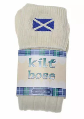 SALTIRE Embroidered KILT HOSE Variety Of Sizes & Colours • $10.88