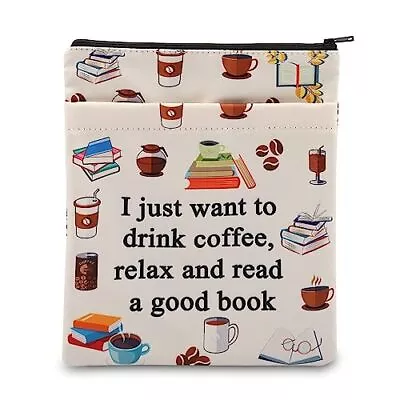 Coffee Book Sleeve For Book Lovers Coffee Lovers Gifts Book Sleeve Cover With... • $20.65