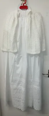 £3 • Buy Vintage Christening Gown - Shawl, Lace Dress & Under Lining - 28  Chest / 43  L