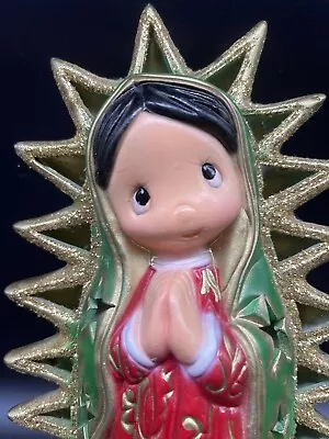 Ceramic Our Lady Of Guadalupe Statue Glitter Precious Moments Inspired • $21