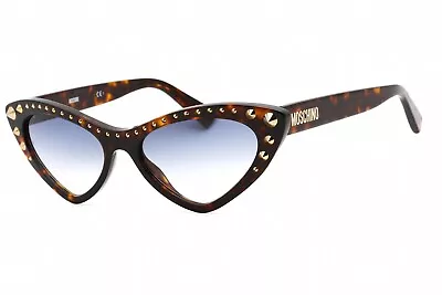 MOSCHINO MOS093/S 0086 08 Sunglasses Havana Frame Blue Lenses 53mm • $61.99