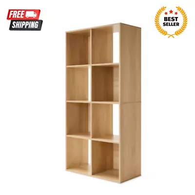 8-Cube Storage Unit Home Living Decor Organisation Bookshelf Cupboard - Oak-Look • $52.99
