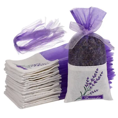 20/40Pcs Empty Sachet Bags Lavender Small Sachets Drawstring Fragrance Purse • £5.63