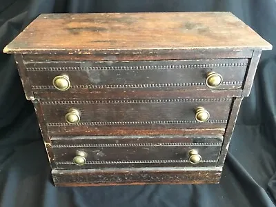 Antique Miniature American Oak Salesman Sample Doll Child’s Chest Dresser • $149.99