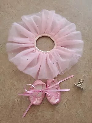 American Girl Ballerina 2015 Pretty Pink Tutu Set Crown Ballet Slippers Sparkle • $14.99