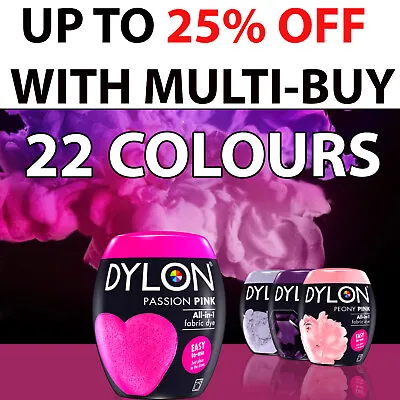 22 Colours Dylon Fabric & Clothes Dye Dylon Machine Dye Black Blue Gray Pink Red • £11.99