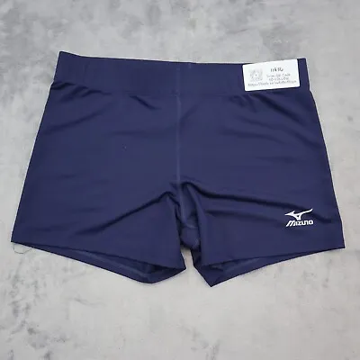 Mizuno Shorts Womens L Navy Blue Hybrid Volleyball Compression Active Bottoms • $17.92