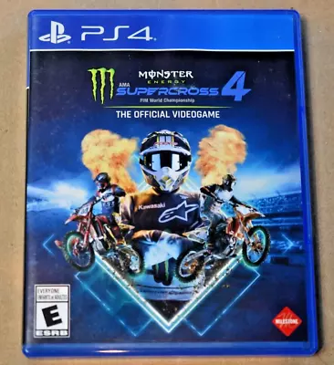 Monster Energy ~ AMA Supercross 4 ~FIM WORLD CHAMPIONSHIP  ~ PS4 ~ FREE SHIP • $8.97