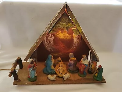 Vintage Italian Nativity Set Of 9 Christmas Manger Scene Figures Made In Italy • $15