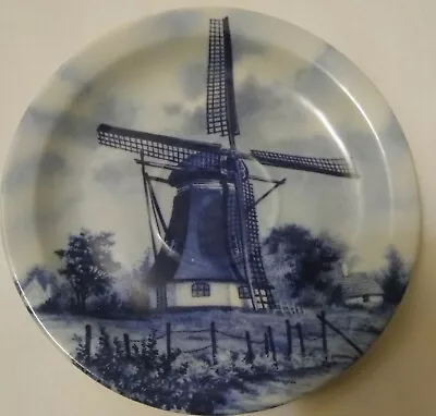 Delft-Blauw 5  Saucer Hand-decorated In Holland•1984• Windmill •Pre-owned • $8