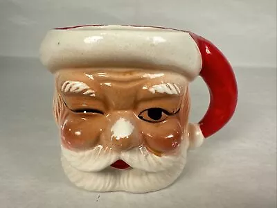 Vintage Midcentury Winking Eye Santa Face Mug Ceramic Christmas Cup MCM Japan • $27.99