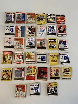 Vintage Match Book Lot (33) Advertising ~ Mail In ~ Offer Inside ~ Job Training • $14.99