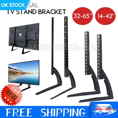 Universal Table Top TV Stand Bracket Leg Mount LED LCD Flat TV Screen 14-42'' UK • £13.99