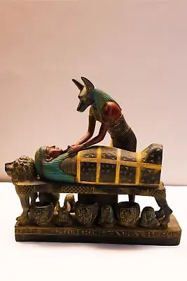 Egyptian God Anubis The God Of Mummification Anubis Statue With The Canopic Jar • £180.16