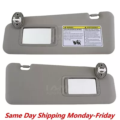 Left & Right Sun Visor PAIR GRAY For 2008-2013 Toyota Highlander W/vanity Light  • $39.95