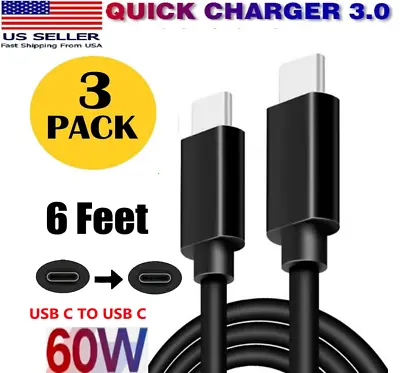 $15.52 • Buy 1/2/3PCS 6FT USB-C To USB-C Cable Super Fast Charge Type C Charging Cord Charger