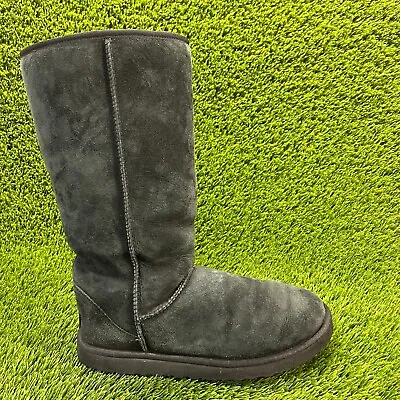 Ugg Classic Tall Womens Size 11 Black Casual Outdoor Sheepskin Suede Boots 5815 • $49.99