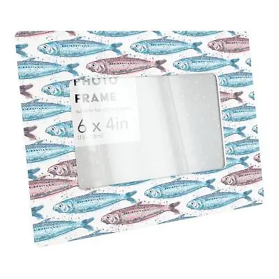 Sardines Pattern Nautical Watercolour Effect Ceramic Picture Frame • £10.98