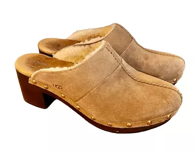 Ugg Tan Suede Sherpa Lined Clogs Size 7 • $40