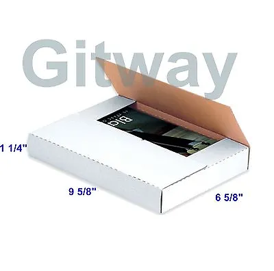 50 - 9 5/8 X 6 5/8 X 1 1/4  Multi Depth Cardboard Book Mailer Shipping Box Boxes • $39.63