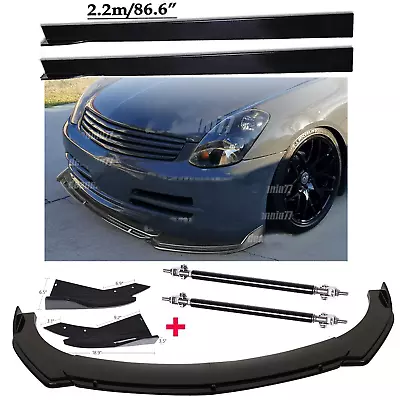 For Infiniti G35 G37 Front Bumper Spoiler Diffuser Side Skirt Splitter Rear • $99.99