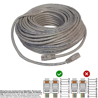 RJ45 UTP Crossover 1236 Network Cable C5e 100FT Haurtian SKU# 150027A New • $19.50