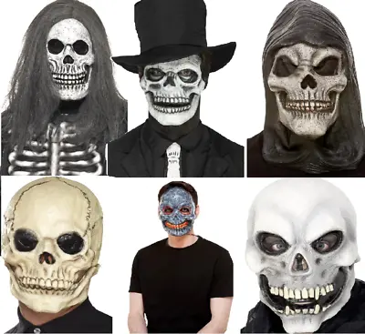 Adults Halloween Skeleton Mask Mens Ladies Fancy Dress Accessory • £18.99