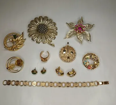 Vintage Sarah Coventry Gold Plated Tone & Gold Filled Jewelry Lot All 10 Signed • $99.95