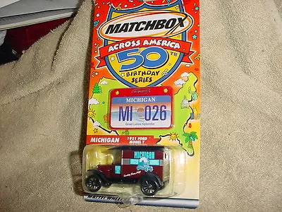 Matchbox Across America Mi Michigan 1921 Ford Model T #026 Mint In Package • $10.99