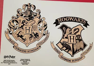 Harry Potter HP Sheet Of 2 Removable Waterproof Crest Hogwarts Stickers Decals • $4.99