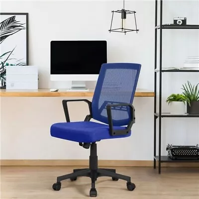 Easyfashion Mid-Back Mesh Adjustable Ergonomic Computer ChairBlue • $35.99