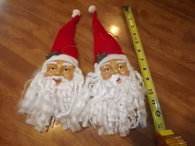 Vintage Santa Head Christmas Decoration Ornament Plastic Face 10” Greenbrier Int • $12.99