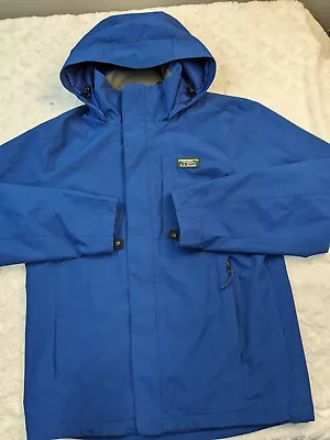 LL Bean Hooded Jacket Adult Small Sweater Fleece 3-in-1 Blue Packable Mens Zip • $26.06