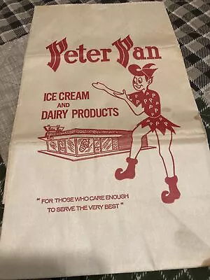 Vintage Bag Peter Pan Ice Cream And Dairy Sack Frozen Cold Drive-in Restaurant • $25