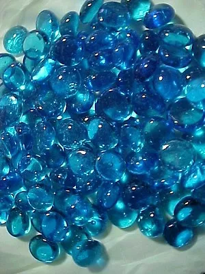 400 Azure Luster Flat Glass Marbles Gems Vase Fillers Mosaic Tiles $19.99 Ppd • $19.99