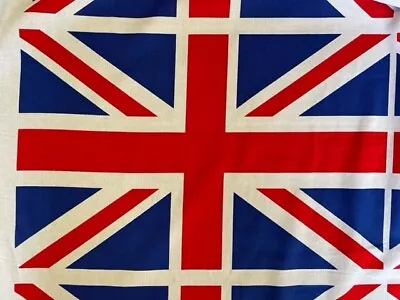 Large Union Jack   100% Cotton Fabric Set Of 3 6 Or 9  Jubilee Uk Flag • £4