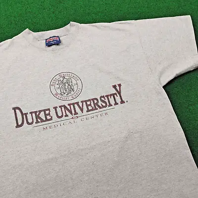 Vintage Duke University Shirt Mens L Gray Blue Devils Medical Center 90s USA Tee • $34.95