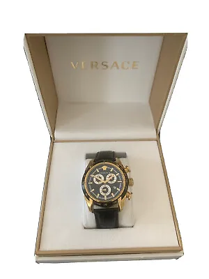 $400 • Buy Men’s Versace V Ray Black & Gold Watch Good Condition! MSRP  $1,095 Need Gone!