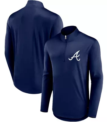 Atlanta Braves Fanatics Navy Blue 1/4 Zip Tough Minded Pullover Jacket • $44.99