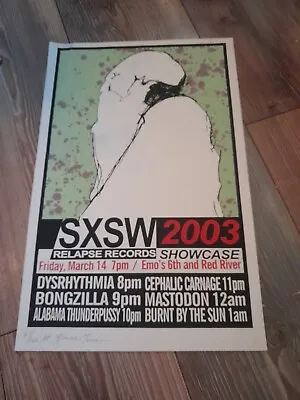 Bongzilla Mastodon Relapse Records Tour Lithograph Poster Emos Signed • $39.99