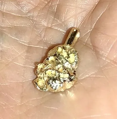 14k Yellow Gold Solid Free Form Nugget Charm Pendant  5.37 Grams ((186)) • $329