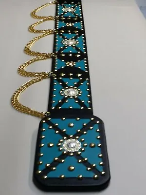 *** Elvis Style  Black & Turquoise  Jumpsuit Belt *** • $100