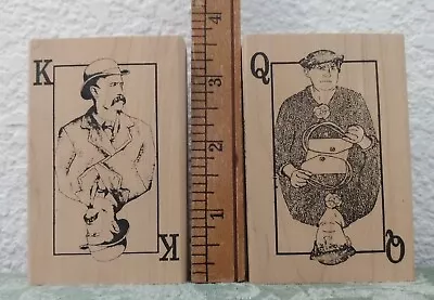 River City Rubber Works Rubber Stamps Playing Cards King #1882-N & Queen 1883-N • $11.39