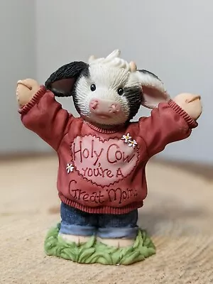 Enesco Mary Moo Moos Mother's Day Cow Figurine Holy Cow You're A Great Mom • $18.99