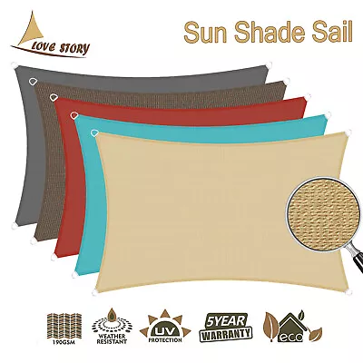 Extra Heavy Duty Shade Sail Shade Cloth Sand Sun Square Rectangle • $75.99