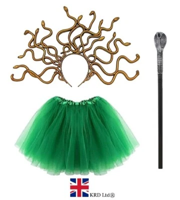 £13.98 • Buy Ladies Girls MEDUSA COSTUME Kids Halloween Greek Roman Myth Snake Fancy Dress UK